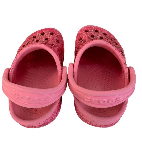 Crocs kids glitter pink size Childs 5 Great Used Condition - Picture 10 of 12